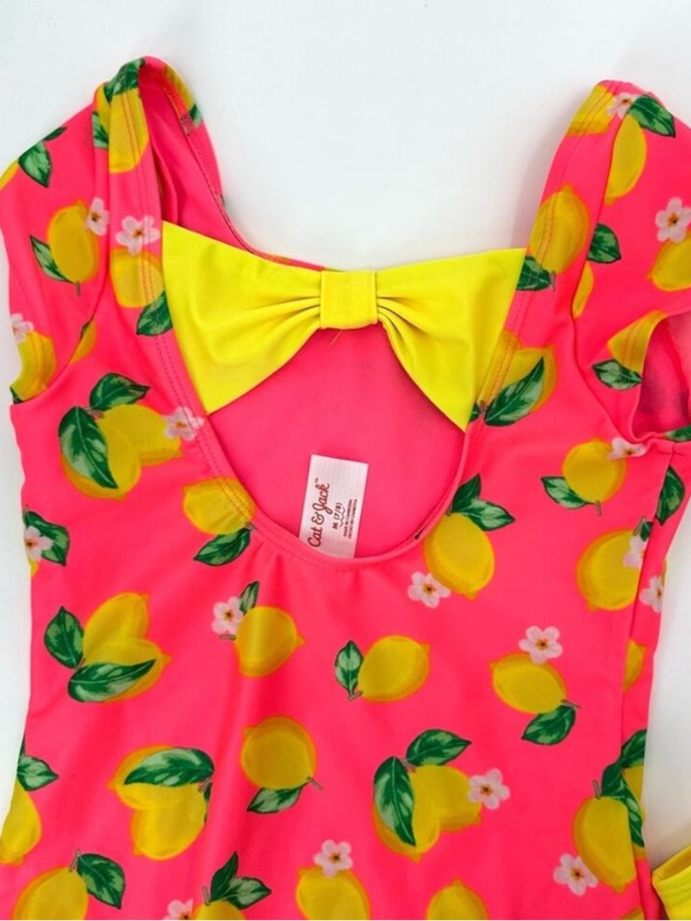 Cat & Jack lemon one piece swim suit with matching skirt Size M 7/8 - Picture 4 of 8